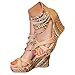 getmorebeauty Women's Wedge Pearls Across The Top Platform High Heels 7 B(M) US