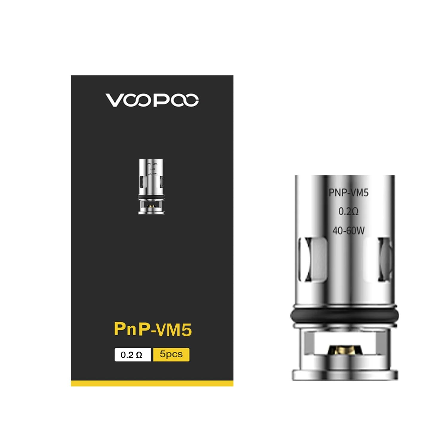 VOOPOO PNP Replacement Coil VM5 0.2ohm [Pack of 5] - Massive Cloud, Brilliant Performance, Mesh Atomizer Head for VINCI/VINCIR/VINCIX/DRAGS/DRAGX/NAVI pods, No Nicotine