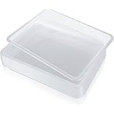 QTLCOHD 20 Pcs Clear Plastic Art Trays, 8.27 x 11 x 1.2 Inch Activity Crafts Organizer Tray, Serving Tray for Home, School, Kids, DIY Projects, Painting and Beads