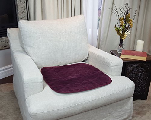 Americare Absorbent Washable Waterproof Seat Protector Pads 21"x22" - Burgundy