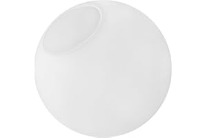 KoKo&Yukina 6 Inch Milk White Glass Globes Shade Frosted Replacement Glass Shades - 2.67" Fitter Opening - Lighting Fixture Replacement