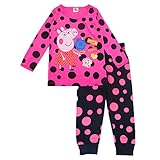 Baby Girls Peppa Pig 2 Piece Long Sleeve Jersey Nightwear Cute Pjs Set(1-7Years)