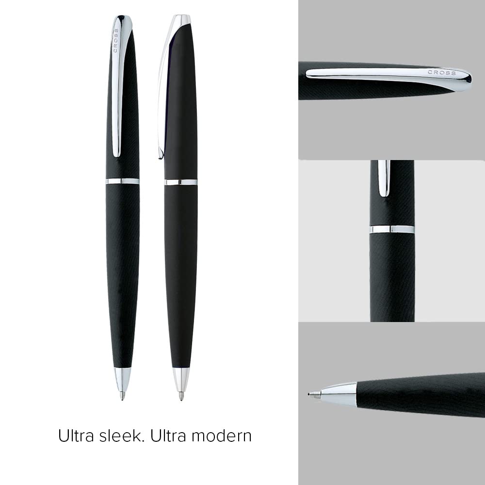 Cross ATX Refillable Ballpoint Pen Presented in a Luxury Gift Box - Medium Point, Black Ink, Basalt Black