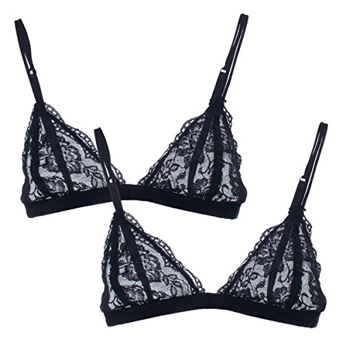 Urban k womens semi sheer full lace sexy bralette