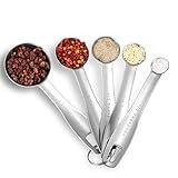 Measuring Spoons,Besiva Kitchen Stainless Steel Measuring Spoons tablespoons,Set of 5 for Measuring Dry and Liquid Ingredients