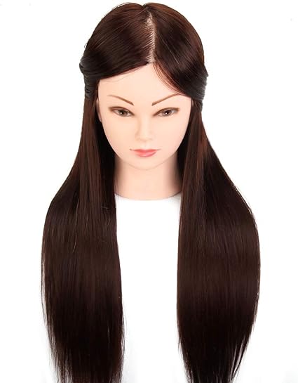 Tfmox Training Hoofd Donker Bruin Haar Mannequin Hoofd Cosmetologie Kapper Kappers Pop Hoofden Voor Kapsels A Amazon Nl