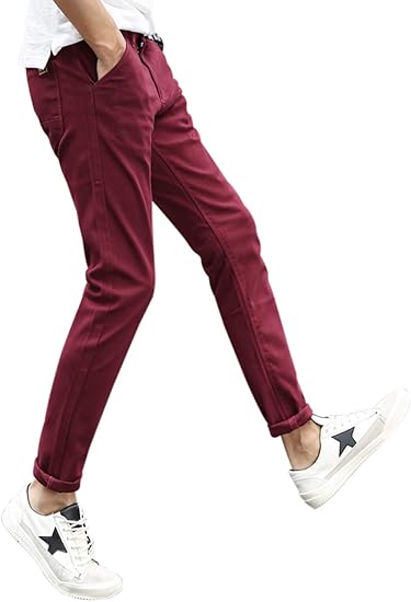 Amazon チノパン ストレッチ スリム スキニー カラーパンツ カツラギ メンズ カジュアル ロングパンツ 無地 大きいサイズ 春 夏 秋 冬 Xs 5xlサイズ ロングパンツ 通販