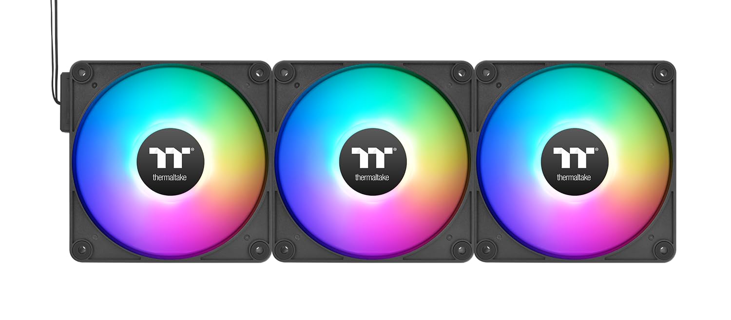 Thermaltake CT120 EX Reverse ARGB Sync | 120mm | 3er-Pack | MagForce 2.0 Magnet-Daisy-Chain | PWM 500–2000 U/min | 9 Addressable LEDs | 5V Mainboard Sync | Hydraulic Bearing | sehr leise | Schwarz