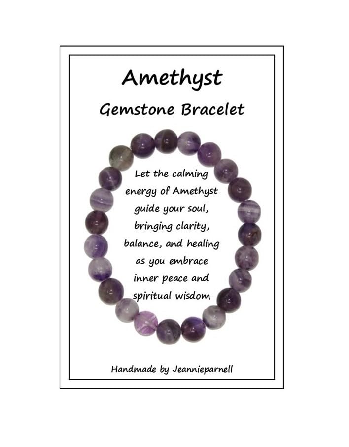 Z017AM - 8mm Amethyst Gemstone Bead Bracelet - Calm and Clarity - Spiritual Awareness - Protection and Purification - Healing and Inner Strength - Sobriety and Clarity of Mind by Jeannieparnell