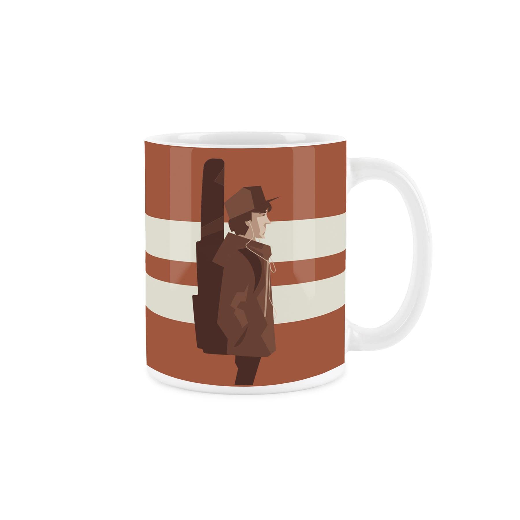 Purely Home Guitar Mug - Musician Busker Design White Ceramic Cup - Tea/Coffee Gift for Music Lovers