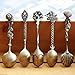 5 Pcs/Set Royal Style Bronze Carved Small Coffee Flatware Cutlery Dessert Spoon For Snacks