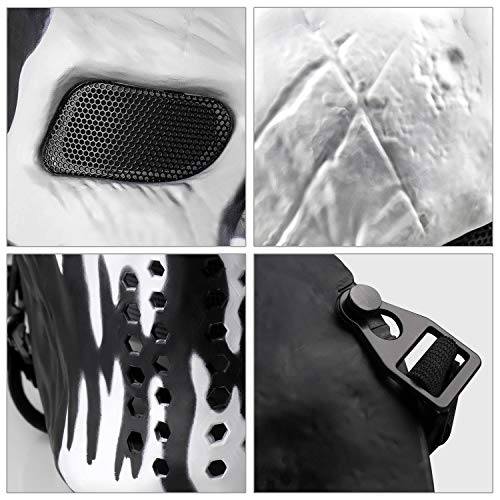 Airsoft Mask Full Face, Halloween Ghost Mask, Tactical Skull Mask with Metal Mesh Eye Protection, Paintball Mask for BB Cs War Game, Cosplay, Masquerade Party