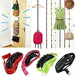 Baifeng Multifunction Straps Hooks Hanger, Adjustable Over Door Hanger, Hat Bag Clothes Hanging Rack,Home Storage Holder Stand, Organizer 8 Hooks - 195cm Length, Multicolor