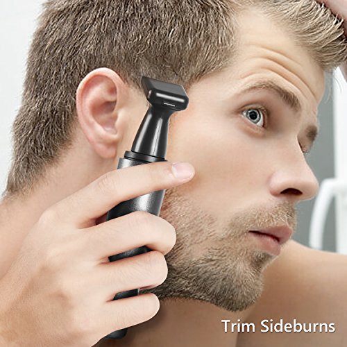 SUPRENT Men's Nose & Ear Hair Trimmer, Wet/Dry Nose Hair Clipper for Businessmen with Duck and LED Light, Waterproof Stainless Steel Rotation Blade, 1 AA Battery-Include (Gray) - Thumbnail 4