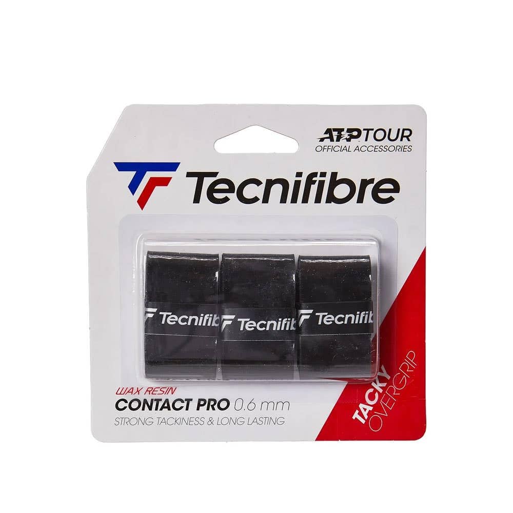 Tecnifibre Contact Pro Tennis Grips Black (3 Grip Pack)