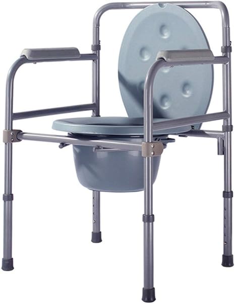 Amazon Co Jp ポータブルトイレ椅子折りたたみ式便器椅子調節可能な高さのシャワートイレチェアセーフティーフレームレール付き高齢者用ベッドサイド障害者妊婦 ホーム キッチン