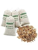 GREENLE Moth Repellent Sachets With Natural Camphorwood Root Chips Shaving Anti Moth for Closets Clothes Freshener Drawers Storage Accessories Pack of 4 Large Bags