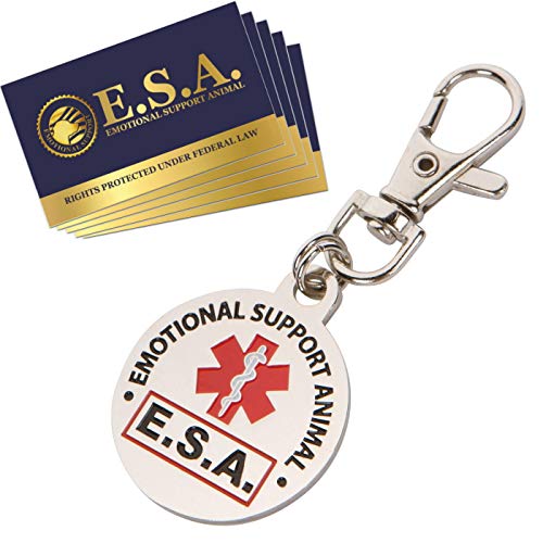  Official "Emotional Support Animal" ESA Round Hanging ID Tag Hang