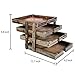MyGift 4-Tier Wood Desktop Document Paper Organizer Collapsible Distressed Brown Expandable Stacking Trays