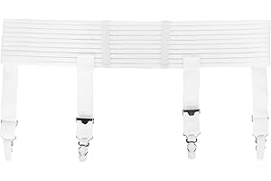 Truform Standard Garter Belt, 3 Inch Rise, Adjustable Stocking Suspenders for Women and Men, White, X-Large