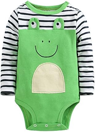 Newborn Baby Boys Girls Long Sleeve Bodysuit Frog Jumpsuit Playsuit Outfits 100% Cotton Baby Sleep Suit Unisex Baby Gifts for infants and babies Newborn Baby Outfit Baby Nursery– Kiddy Bird
