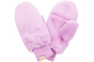 Funky Junque Kids Soft Faux Fur Mittens Convertible Sherpa Lined Fingerless Mitten Gloves for Girls Boys Winter Fall