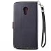 Motorola Moto G (2nd generation) Case, IVY Black - Leaves Magnetic Snap Series Wallet Card Flip Synthetic Holster Leather Stand With Lanyard Case Cover Skin For Motorola Moto G (2nd generation)