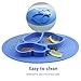 Silicone Mini Placemat, Holoko One-Piece Feeding Plate, Cute Puppy Shape Mats with Suction for Babies, Toddlers and Kids - Fit Most Highchair Trays (Blue)