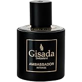 Gisada Ambassador Intense Cologne for Men - Perfume for Men with Strong, Masculine Scent &amp; Classic Fragrance - Lasting Scent with Warm, Citrusy, Spicy, Oriental Notes - Made in Switzerland, 3.3 fl.oz.