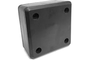 URMARKETOUTLET Vanguard RDB00003 Reinforced Rubber Square 4 Hole 6-1/4" x 6-1/4" x 3" Molded Dock Bumper Semi Commercial Truck Trailer Chassis Flatbed
