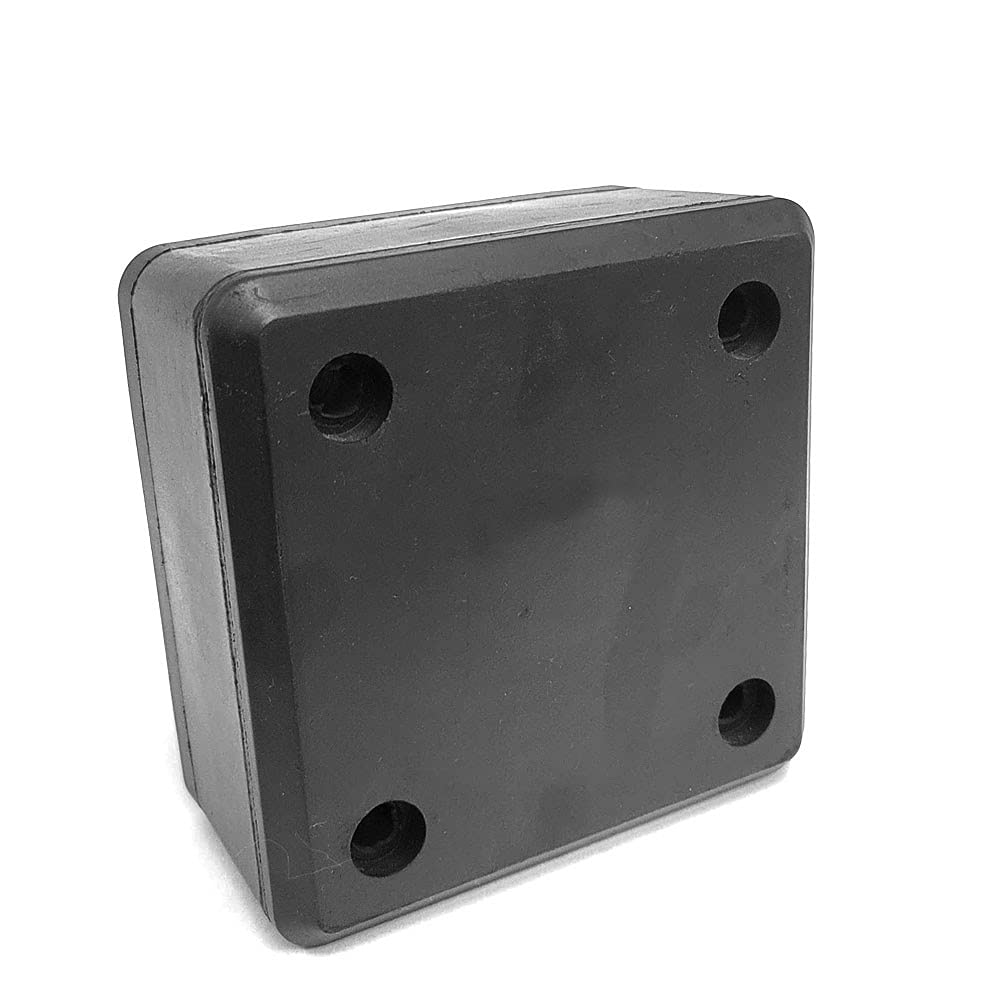 Photo 1 of Vanguard RDB00003 Reinforced Rubber Square 4 Hole 6-1/4" x 6-1/4" x 3" Molded Dock Bumper Semi Commercial Truck Trailer Chassis Flatbed