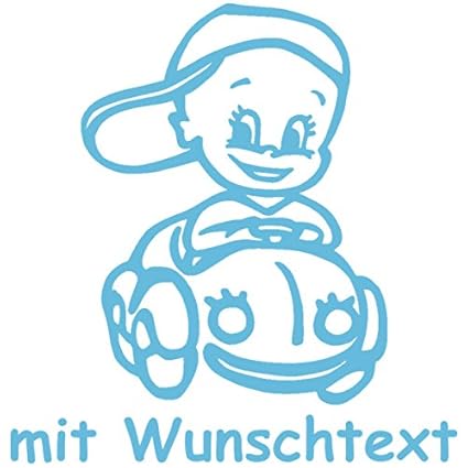 Babyaufkleber mit Name/Wunschtext - Motiv 146 (16 cm) - 20 Farben und 11 Schriftarten wählbar