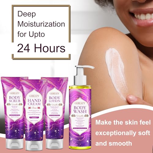 Christmas Gifts for Women,Stress Relief & Relaxing Body Wash Bath Set,Vanilla Home Spa Basket Gifts Set for Woman Mom Wife Her Sister,Unique Self Care Womens Gift ,Birthday Secret Santa Gifts Women