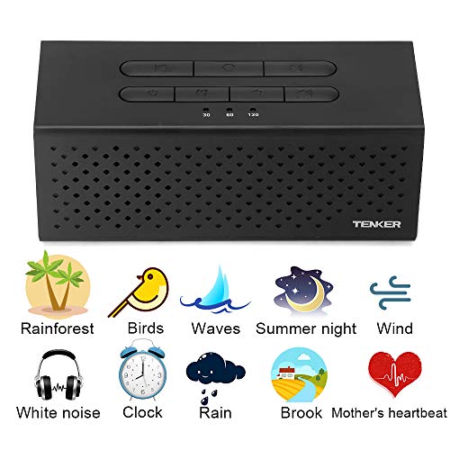 TENKER White Noise Machine Sound Machine for Sleeping & Relaxation,10 Natural Sounds, Portable Sleep Therapy for Home,Office or Travel