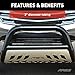 ARIES B35-9002 3-Inch Black Steel Bull Bar Select Nissan Frontier, Pathfinder, Xterra