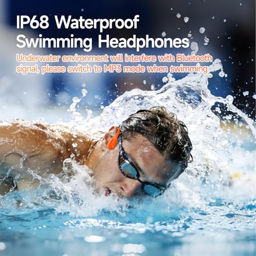 esonstyle Audífonos Conducción Ósea Natación - IP68 Agua Audífonos para Nadar Bluetooth 6.0,Oído Abierto con Reproductor MP3 de 8GB Auriculares para Natación Carreras y Ciclismo