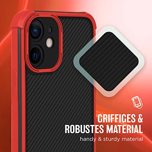 moex Leap Case Compatible with Apple iPhone 12 Mini Case with Camera Protector and Screen Protector, Comprehensive Protection, Shockproof Case, Hard Back Case - Fire Red