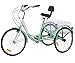 H&ZT 26″ Meridian Adult Tricycle 1/7 Speed 3 Wheel Bikes for Adults, Adult Tricycle Trike Cruise Bike with Large Size Basket for Recreation, Shopping, Exercise (Cyan, 26″ / 7-Speed)thumb 1