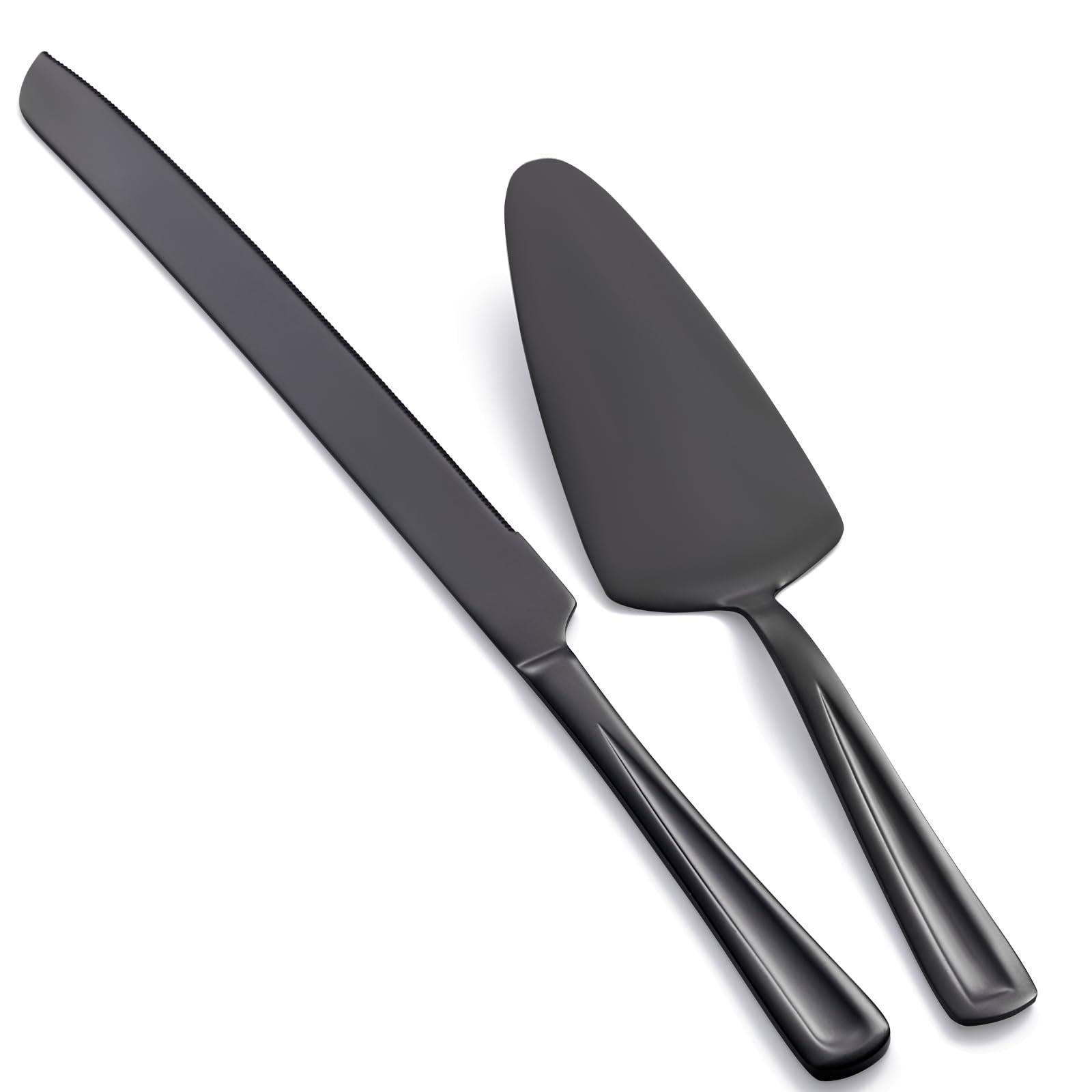 Photo 1 of GoGeiLi Black Cake Knife and Server Set, 13-inch Stainless Steel Cake Cutting Set, Elegant Cake Cutter Set for Wedding, Birthday, Parties, Anniversary