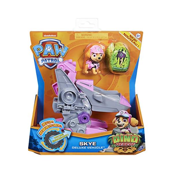 La-Pat-Patrouille-La-Pat-Paw-Patrol-6056930-Childrens-Toy-Vehicle-and-Dino-Rescue-Figurine-Random-Model Paw Patrol Marshall 6056930 – Children's Toy – Vehicle + Dino Rescue Figurine Random Model, Multicolored