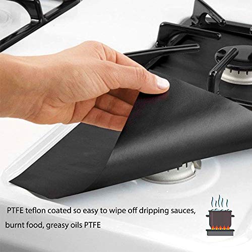 PROKITCHEN Gas Range Protectors Kit with Stove Counter Gap Reusable Non-Stick and Easy to Clean Stove Burn Cover FDA Approved Heat Resistance Fire Shield