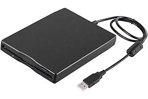 KARLAK USB External Floppy Disk Drive Portable 3.5 inch Floppy Disk Drive USB Interface Plug and Play Low Noise for PC Lap Black