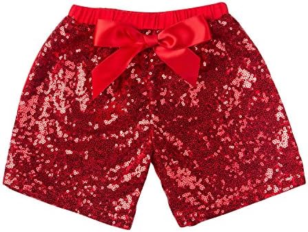 Messy Code Baby Girls Shorts Toddlers Short Sequin Pants with Bow