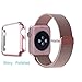 ICE FROG iWatch Series 1 Case, Electroplate Metal Plated PC Slim Hard Protective Bumper HD Screen Protector Full Coverage Case Cover Shell for Apple Watch 38mm - Rose Gold