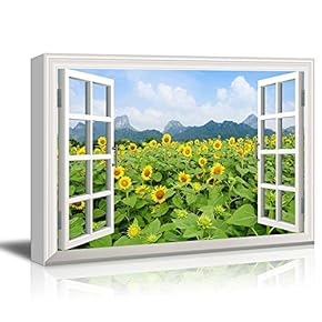 Window into a Garden of Sunflowers