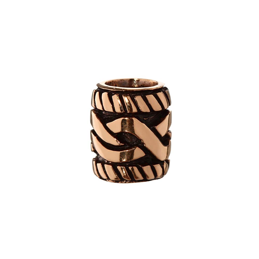 NKlaus Set 2X Beard Bead Hair Bead Ran Bronze Curly Bead 40513