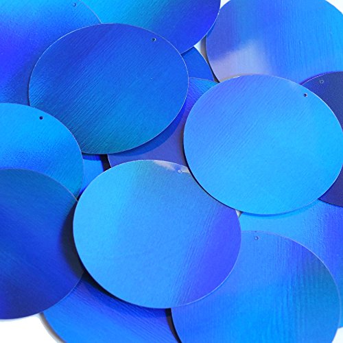 Blue Lazersheen Rainbow Metallic Round 2 inch Couture Sequin Pailletttes. Made in USA.