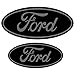 Ford Black and Gray Replacement Decal Sticker 4 Piece Set 9.5" and 7.25"
