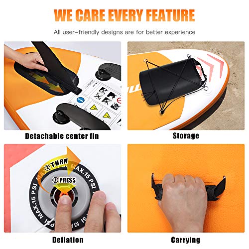 Famistar Inflatable Stand Up Paddle Board 8'7''x30''x6'' Lightweight