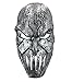 Mick Thomson Face Mask, Halloween Latex Creepy Heavy Metal Silver Decorate Masks, Masquerade and Costume Party Scary Prop